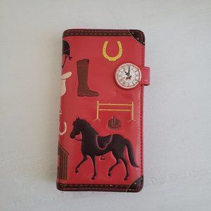 SHAGWEAR Coral Western theme wallet. Made for the horse lover